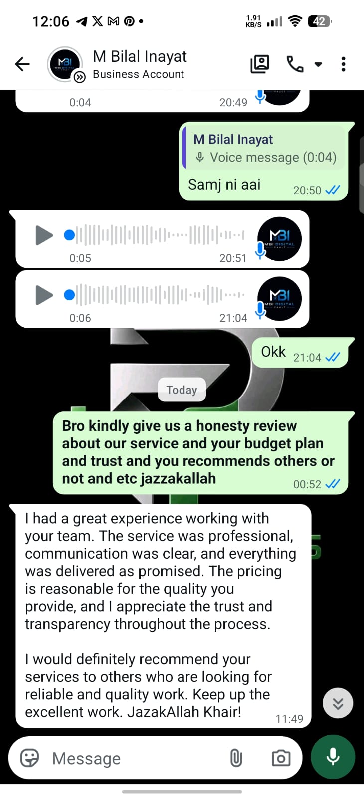 Customer review for Pak Tools Store