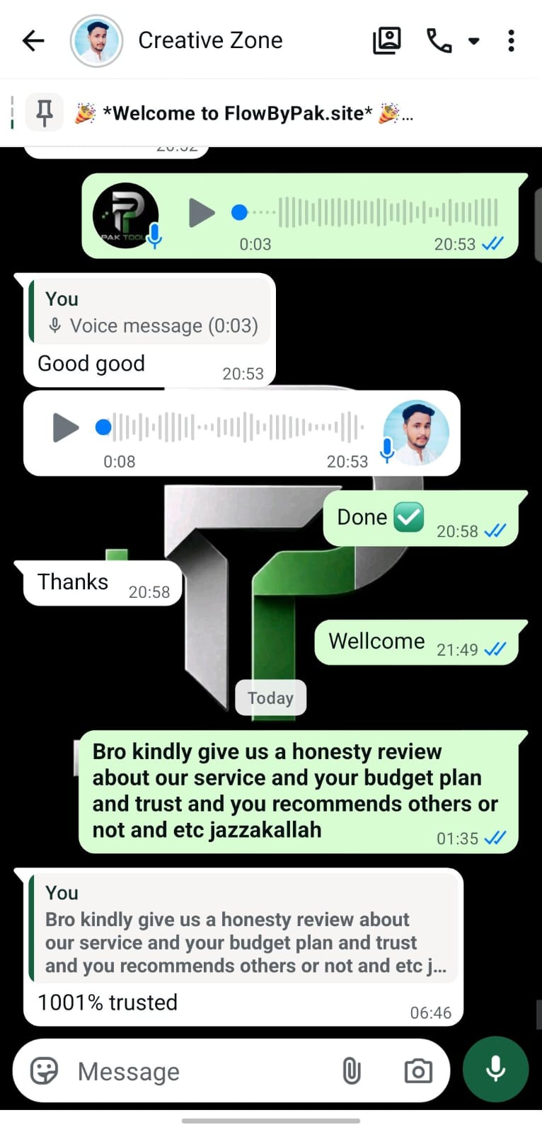 Customer review for Pak Tools Store
